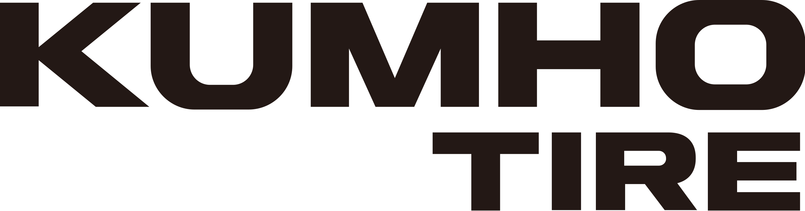 Kumho tire logo. Black letters.

